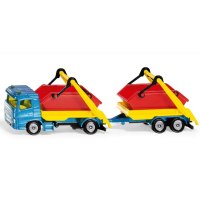 SIKU 1695 - VRACHTWAGEN MET AANHANGER EN AFVALCONTAINERS