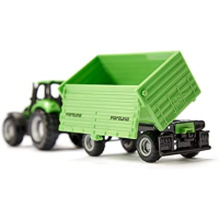 siku 1606, DEUTZ-FAHR-trekker met 2-assige Fortuna-aanhanger