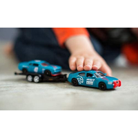 siku 2565, Dodge Charger met Dodge Challenger SRT Racing, hemelsblauw, metaal/kunststof, 1:55, deuren kunnen open