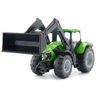 siku 1394, Deutz-Fahr met voorlader, metaal/kunststof, groen, beweegbare voorlader, verwijderbare cabine, trekhaak