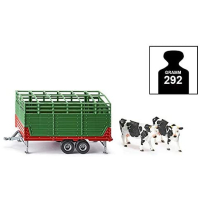 siku 2875, veewagen incl. 2 Holstein-koeien, 1:32, metaal/kunststof, groen, vele functies