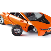siku 2348, BMW i8 LCI, oranje/zwart, metaal/kunststof, 1:50, deuren kunnen open, verwijderbare banden