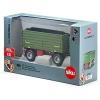 siku 6781, Tweezijdige kiep-aanhangwagen, 1:32, op afstand bestuurbaar, voor SIKU Control-voertuigen met aanhanger-trekhaak, metaal/kunststof, groen