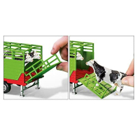 siku 2875, veewagen incl. 2 Holstein-koeien, 1:32, metaal/kunststof, groen, vele functies