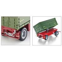 siku 6781, Tweezijdige kiep-aanhangwagen, 1:32, op afstand bestuurbaar, voor SIKU Control-voertuigen met aanhanger-trekhaak, metaal/kunststof, groen