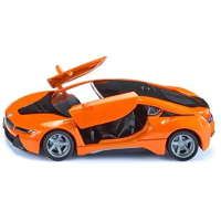 siku 2348, BMW i8 LCI, oranje/zwart, metaal/kunststof, 1:50, deuren kunnen open, verwijderbare banden