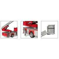 siku 1841, Brandweerwagen, 1:87, metaal/kunststof, rood, beweegbare ladder