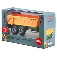 Siku 6780, Dubbel-as-aanhangwagen, 1:32, op afstand bestuurbaar, voor Siku Control-voertuigen met aanhanger-trekhaak, metaal/kunststof, oranje