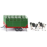 siku 2875, veewagen incl. 2 Holstein-koeien, 1:32, metaal/kunststof, groen, vele functies
