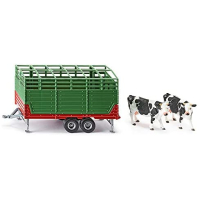 siku 2875, veewagen incl. 2 Holstein-koeien, 1:32, metaal/kunststof, groen, vele functies