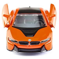 siku 2348, BMW i8 LCI, oranje/zwart, metaal/kunststof, 1:50, deuren kunnen open, verwijderbare banden