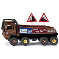 Siku 1686, HS Schoch 8x8 MAN Truck-Trial, metaal/kunststof, 1:87, bruin, incl. 2 waarschuwingsborden, combineerbaar met Siku modellen in dezelfde schaal
