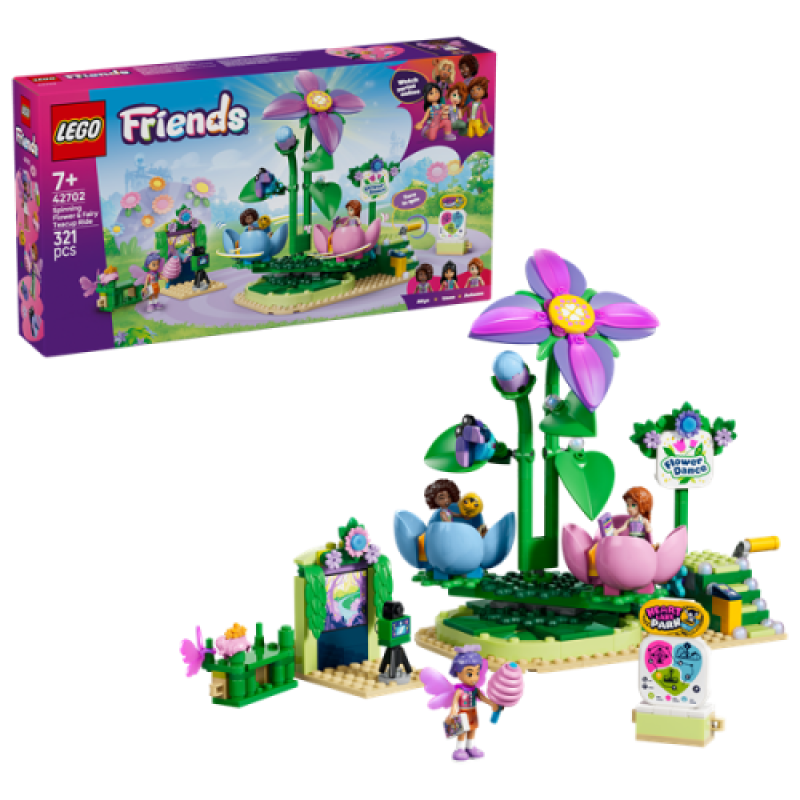 LEGO 42702 Draaiende Theekopjesattractie met Bloementhema
