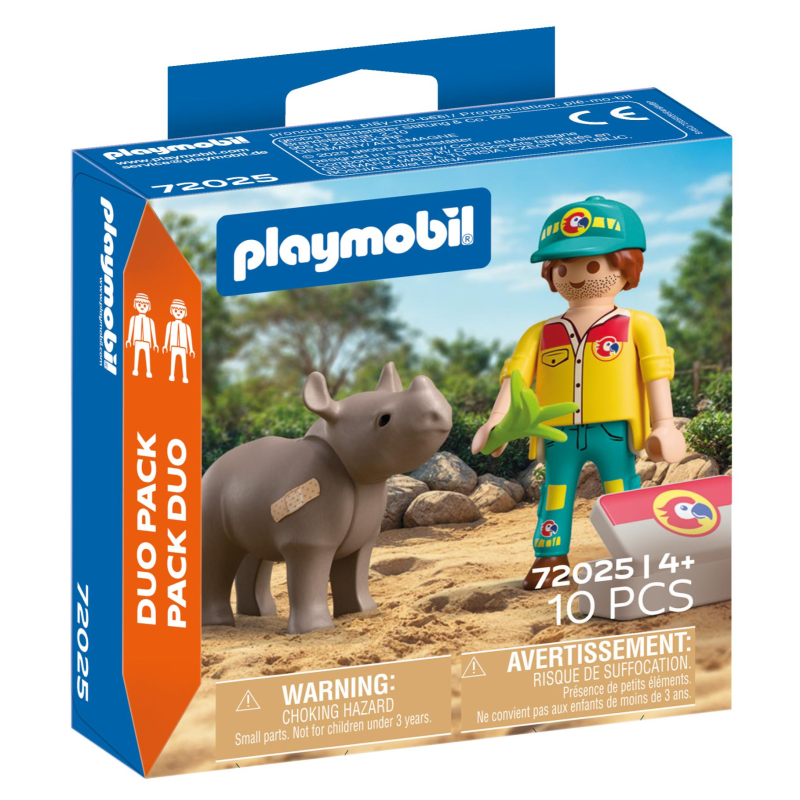 Playmobil 72025 Duopack Ranger Met Neushoorn