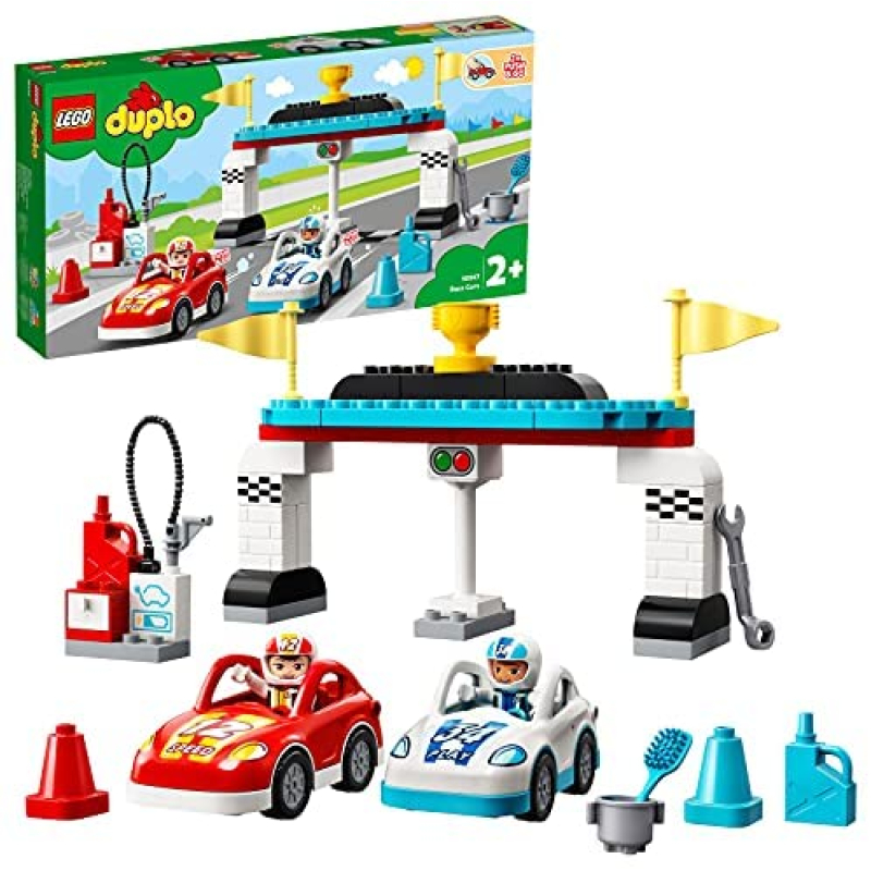 LEGO 10947 DUPLO Town Racewagens Speelgoed Auto voor Kinderen van 2 + Jaar Oud