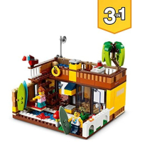  LEGO 31118 Creator 3-in-1 Surfer Strandhuis, Vuurtoren en Zomerhuis met Zwembat, Speelgoed voor Kinderen van 8 Jaar en Ouder