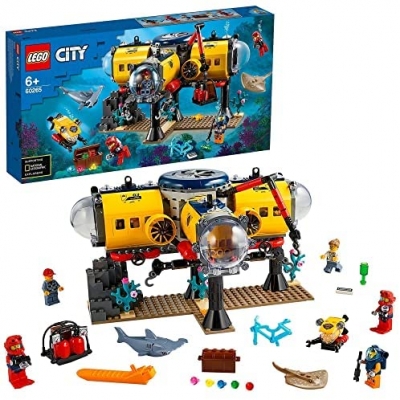 LEGO 60265 City Oceans Oceaan Onderzoeksbasis Diepzee Onderwaterset, Duikavonturen Speelgoed voor Kinderen vanaf 6 Jaar