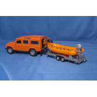 521714 KIDS GLOBE 521714 LANDROVER DEFENDER MET REDDINGSBOOT TRAILER