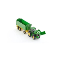 SIKU 1843 John Deere met Voorlader en Aanhangwagen