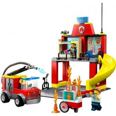 LEGO 60375 De Brandweerkazerne en de Brandweerwagen