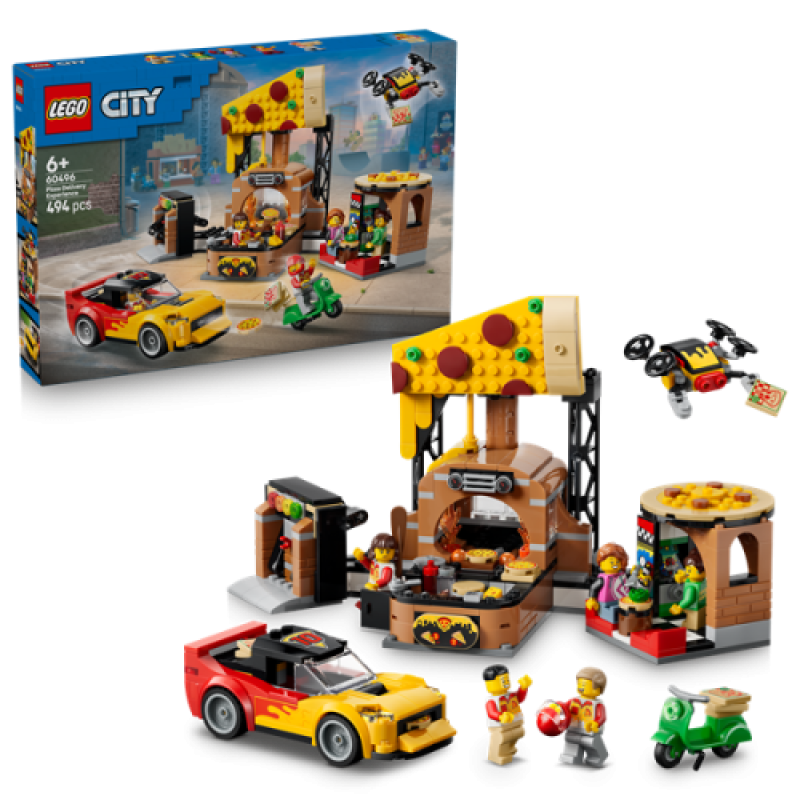 LEGO 60496 Pizzacentrale met Voertuigen