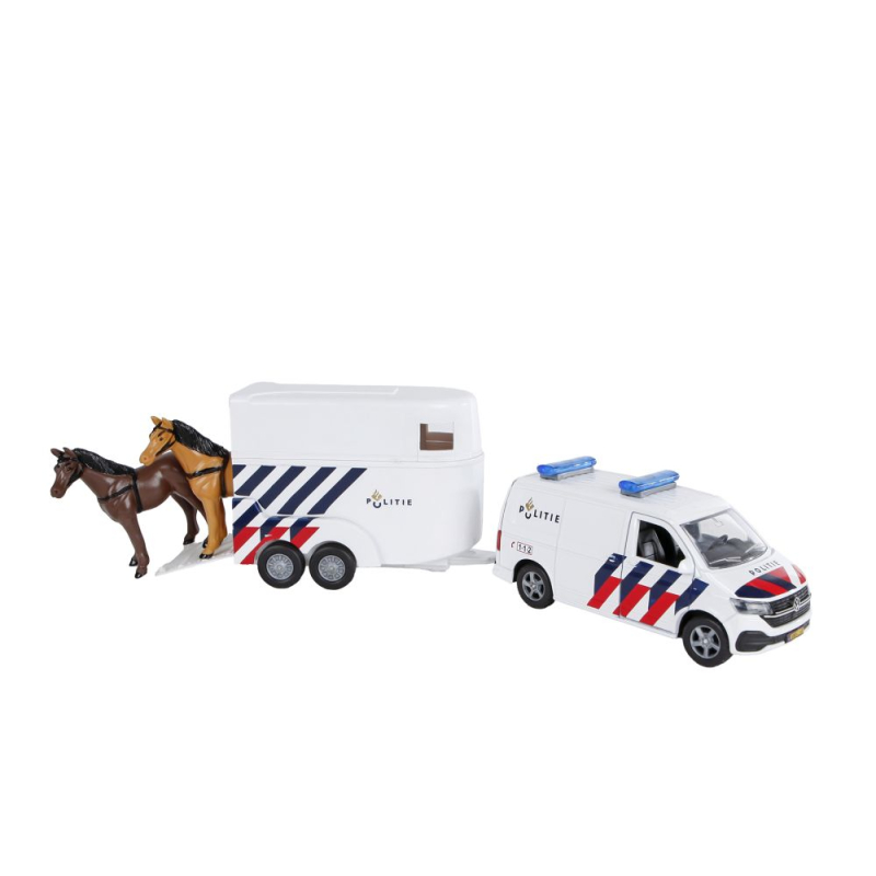 Kids Globe VW politie met paardentrailer NL 28cm 520323