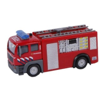 2-Play 510153 - 2-Play brandweerauto met licht en geluidsmodule en pull-back motor