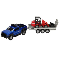 Kids Globe 510207 pick-up met aanhanger en minishovel