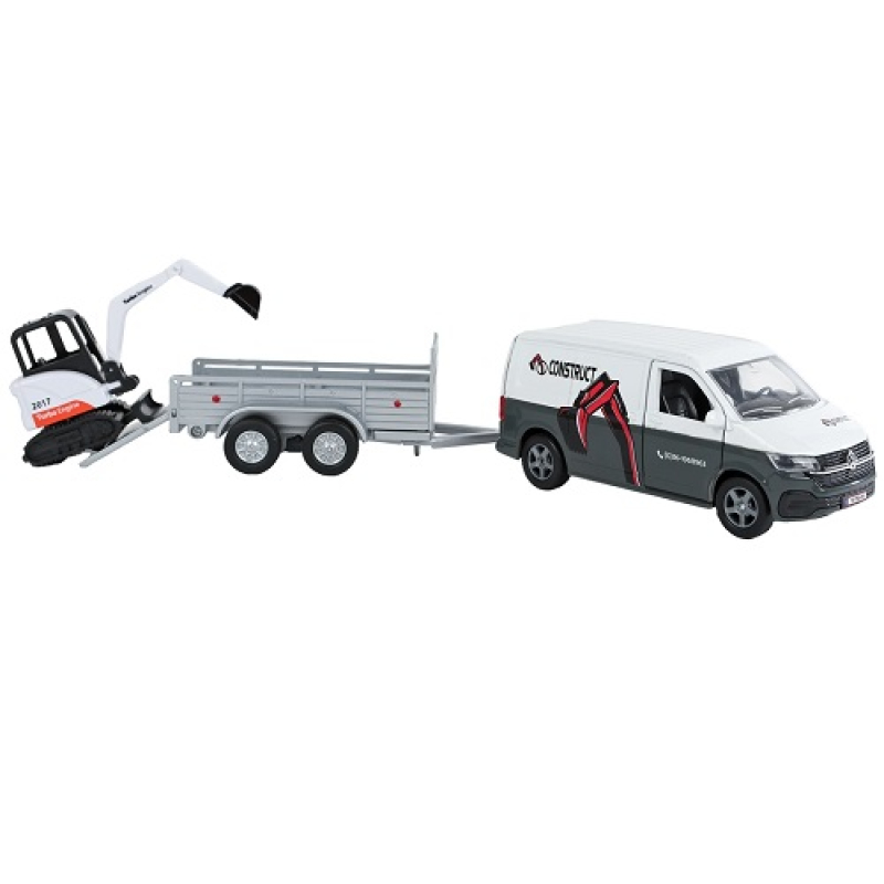 Kids Globe 520458 Volkswagen transporter met minigraver