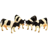 Kids Globe 571929 - Kids Globe set van 12 koeien zwarbont 1:32