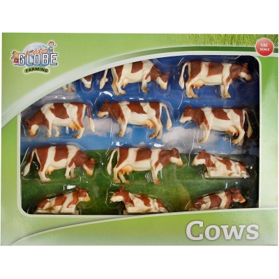 Kids Globe 571968 - Kids Globe koeien roodbont as 12 stuks 1:32