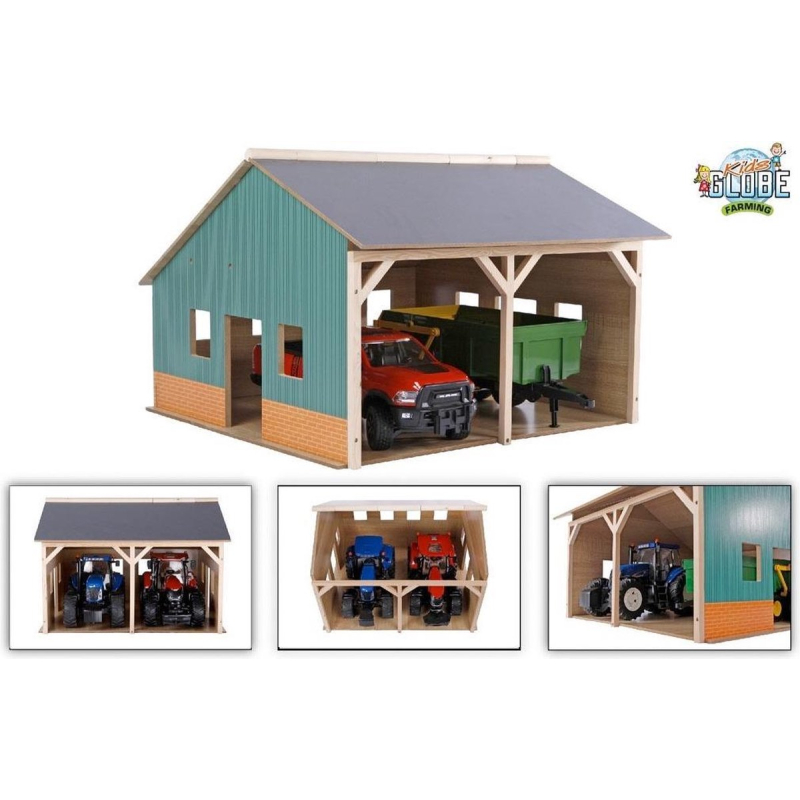 Kids Globe 610338 - Kids Globe Landbouwloods voor 2 traktoren 1:16