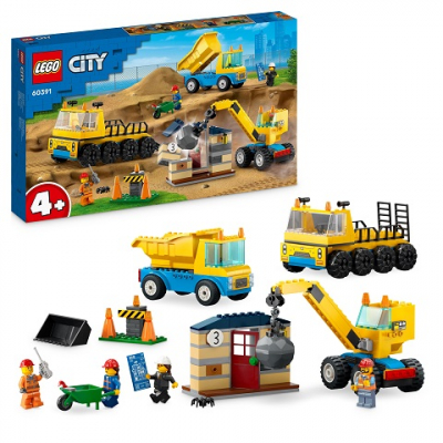 LEGO 60391 Kiepwagen, Bouwtruck en Sloopkraan