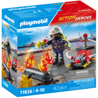 PLAYMOBIL Brandweerman met Waterpomp - 71826