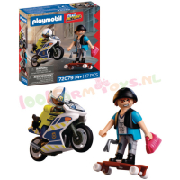 PLAYMOBIL Achtervolging met Motorfiets - 72079