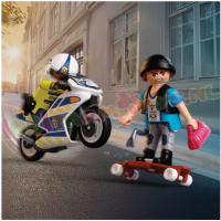 PLAYMOBIL Achtervolging met Motorfiets - 72079