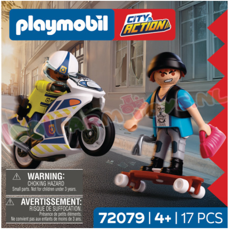 PLAYMOBIL Achtervolging met Motorfiets - 72079
