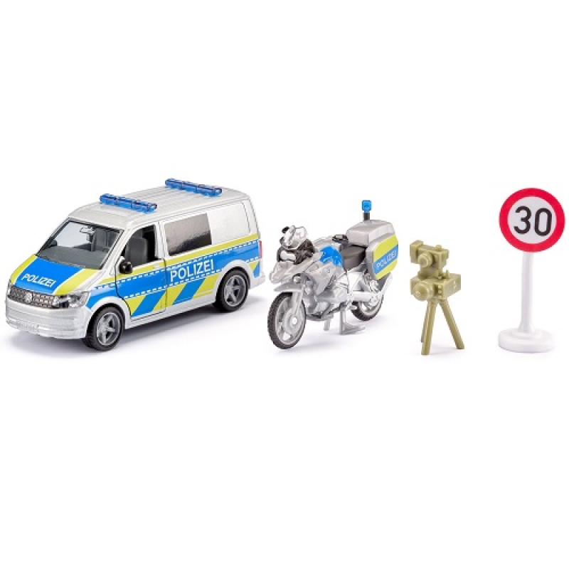 Siku 2562 Volkswagen T6 met BMW Politie motorfiets