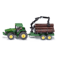 Siku 1954 John Deere met aanhanger houttransport 1:50