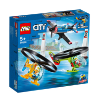 LEGO City Luchtrace 60260 vliegend helikopterspeelgoed, bevat 2 helikopters met trekbandje, een stuntvliegtuig en 2 pylonen, plus minifiguren van de piloten Rivera, Xtreme en Vitarush (140 onderdelen)