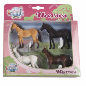 KIDS GLOBE HORSES SET VAN 4 PAARDEN (SCHAAL 1:32) 640085