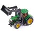 siku 1395, John Deere Tractor met voorlader, groen, metaal/kunststof, rubberen banden, beweegbare voorlader