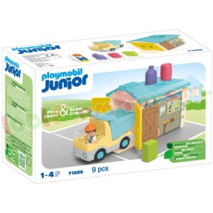 JUNIOR Ladingwagen met sorteer-Garage - 71686
